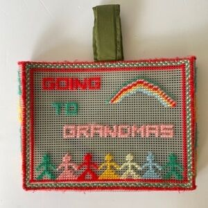 Vintage "Going to Grandma's" handmade kids bag purse